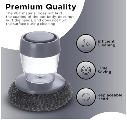 Kitchen Soap Dispensing Palm Brush – Pack of 2 | Non-Scratch Scrubber for Dishes, Sink & Tiles